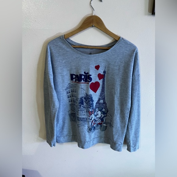 Disney Parks Epcot Paris Long Sleeve, Size XL Mikey, Minnie gray T-shirt  cotton - Picture 15 of 16